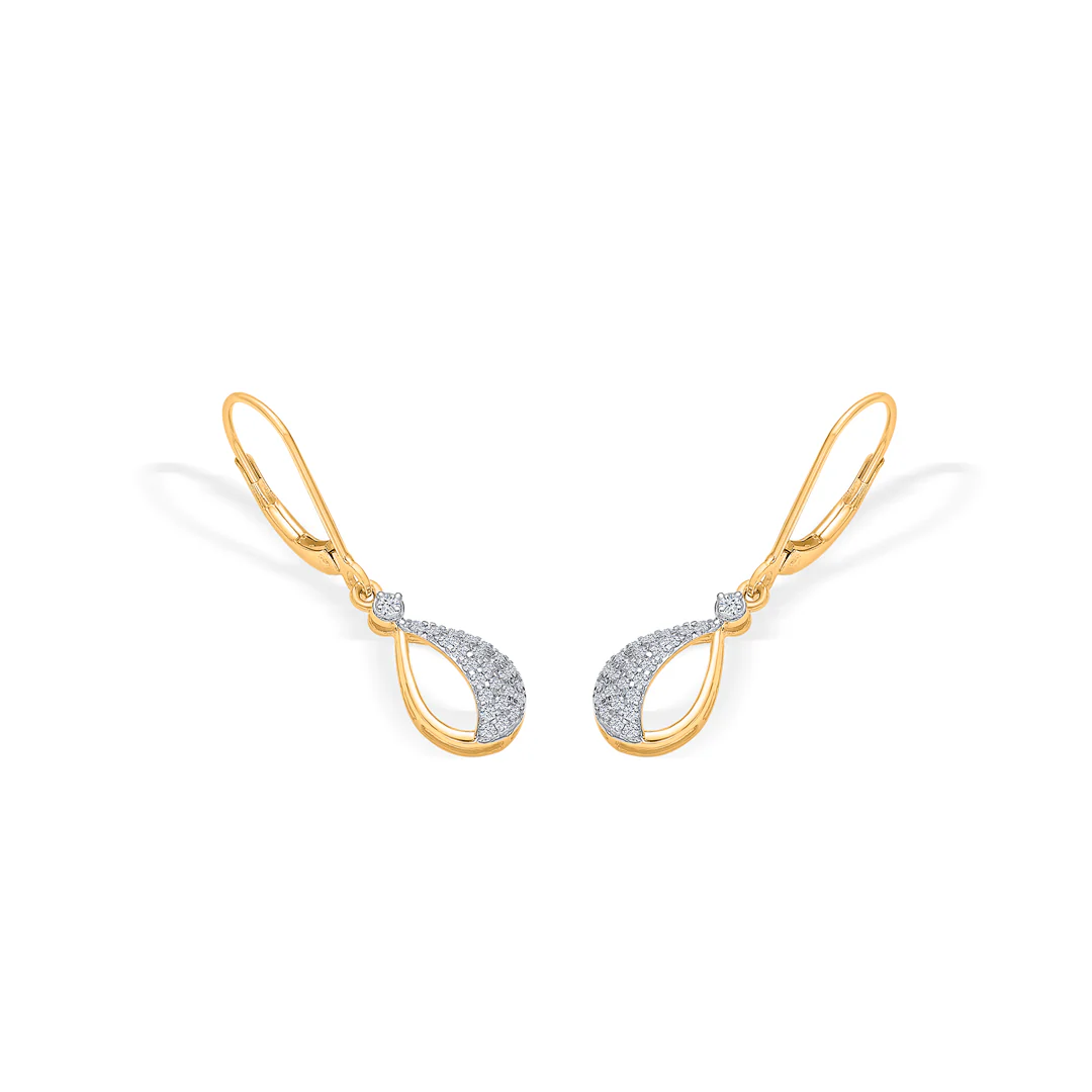 Raindrop Radiance Gold & Diamond Hoops & Huggies Earring - Image 4