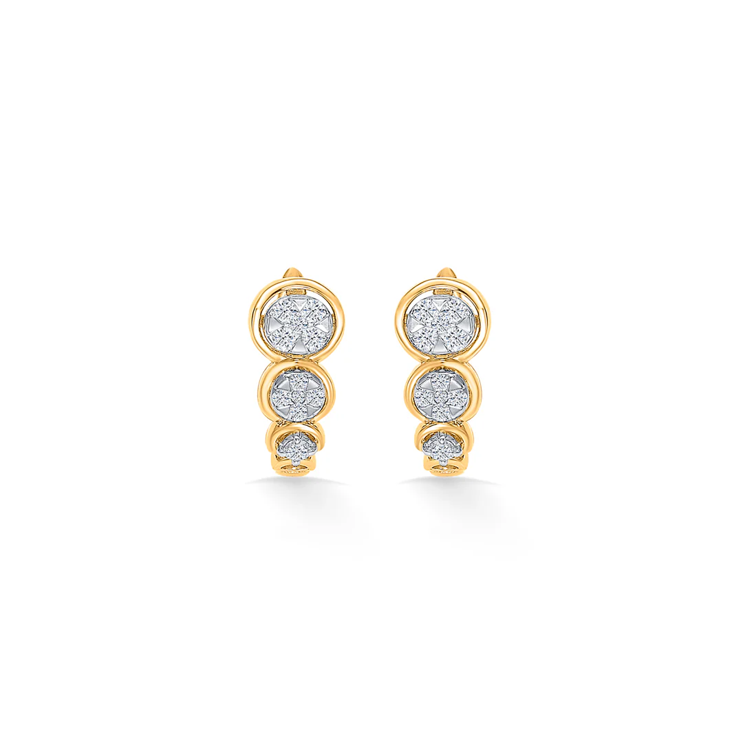 Revolve Gold & Diamond Hoops & Huggies Earring For Women
