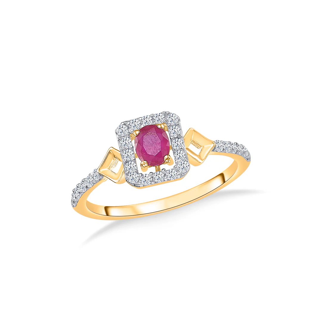 Rose Quartz Gold Fashion Ring For Women - Image 2