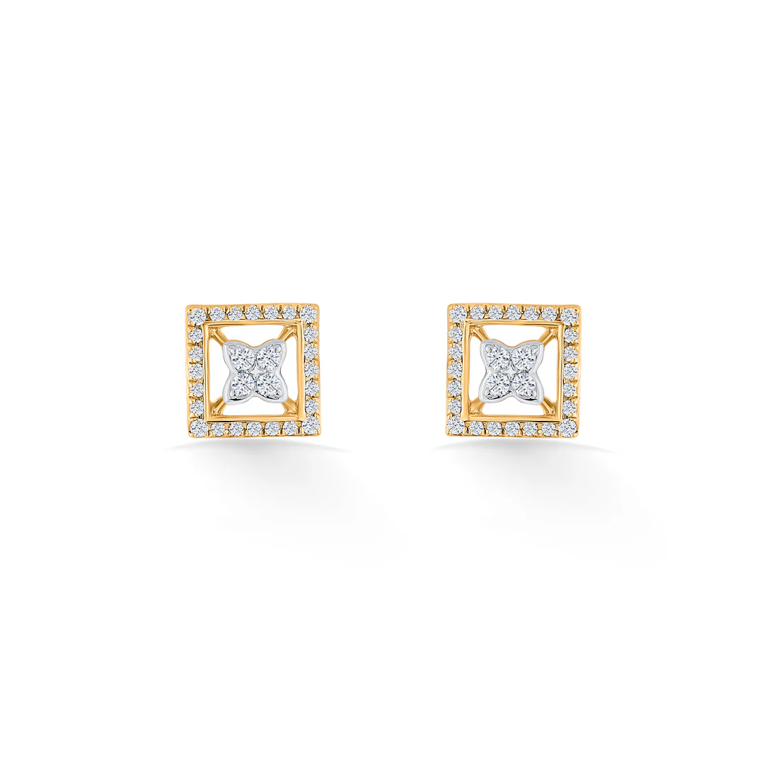 Royal Enclave Yellow Gold Stud Earring for Women - Image 3