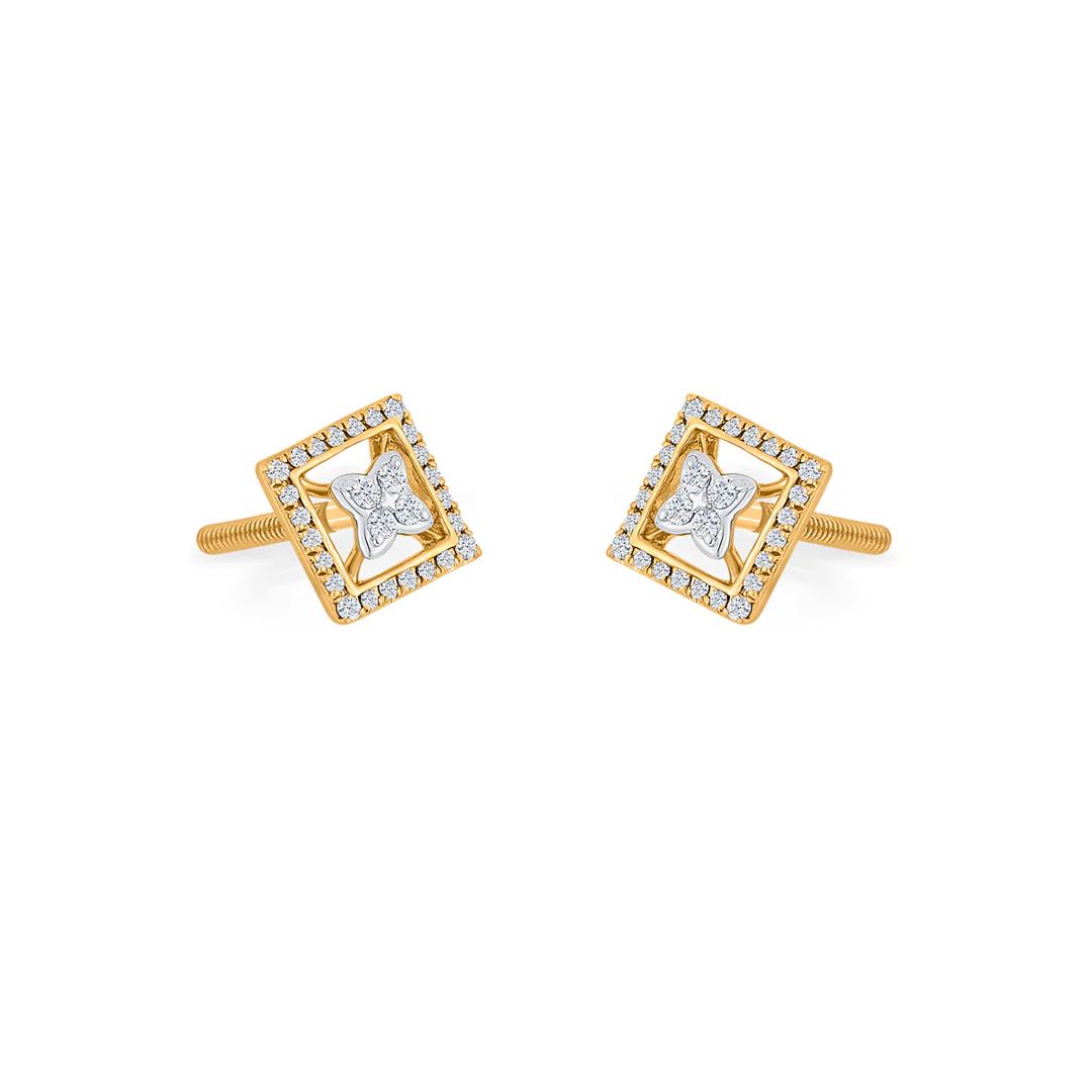 Royal Enclave Yellow Gold Stud Earring for Women - Image 4
