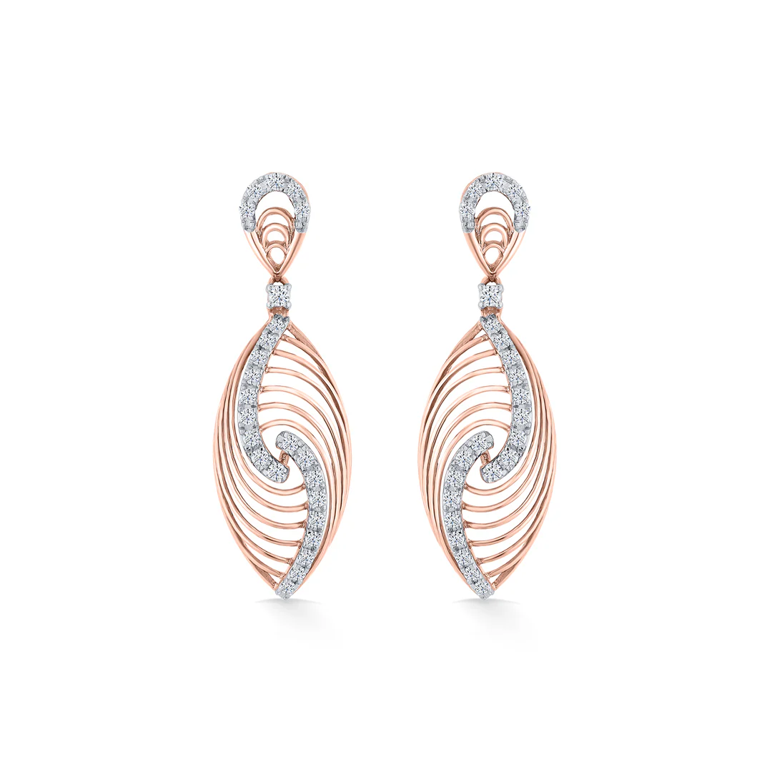 Serapha Twirl Gold Stud Diamond Earring - Image 3