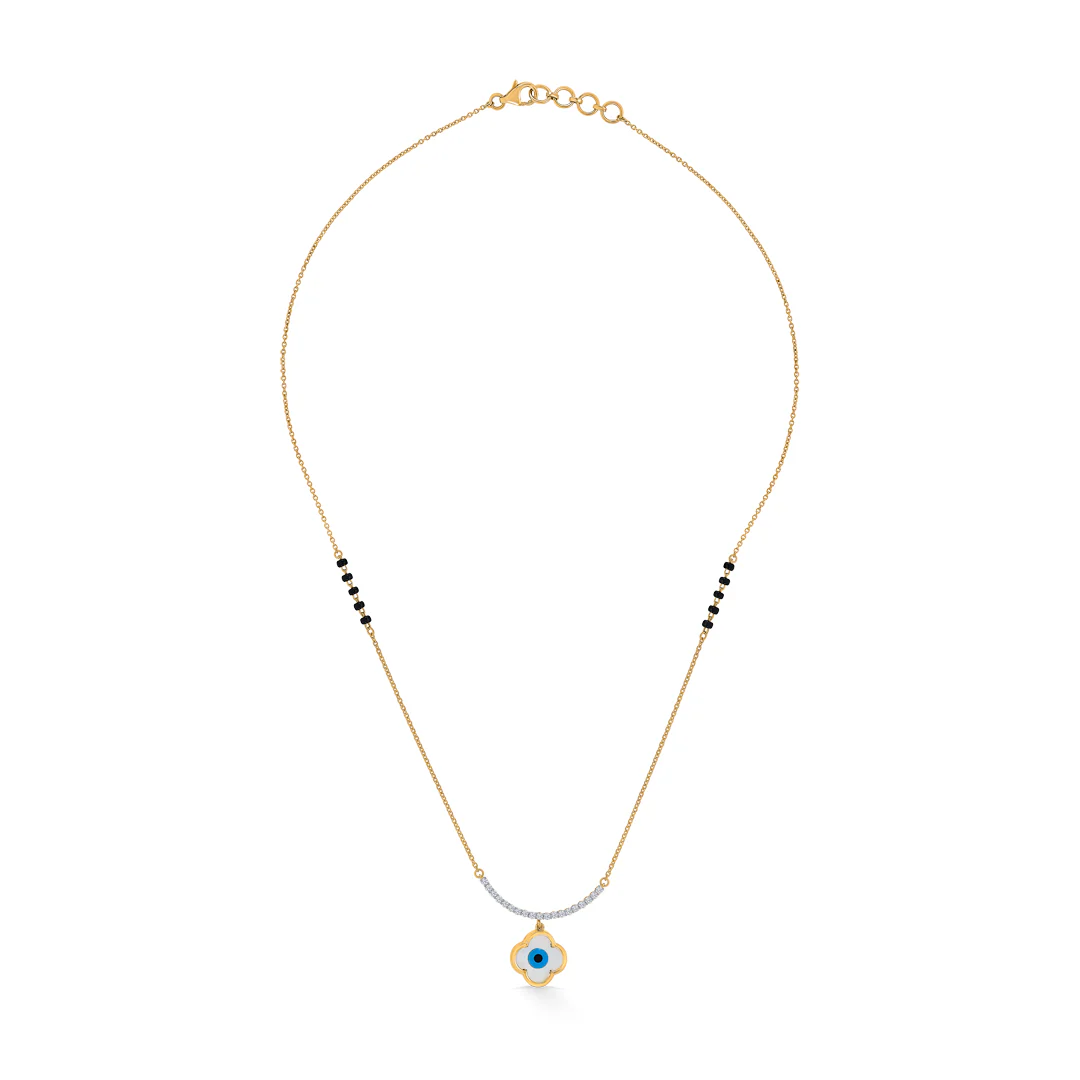 Serene Gaze Gold & Diamond Modern Mangalsutra for Women - Image 2