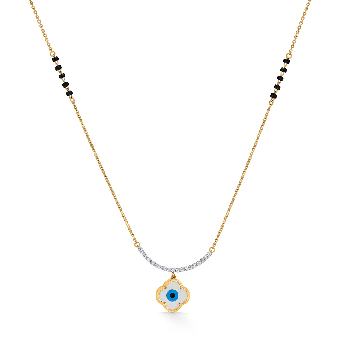 Serene Gaze Gold & Diamond Modern Mangalsutra for Women - Image 3