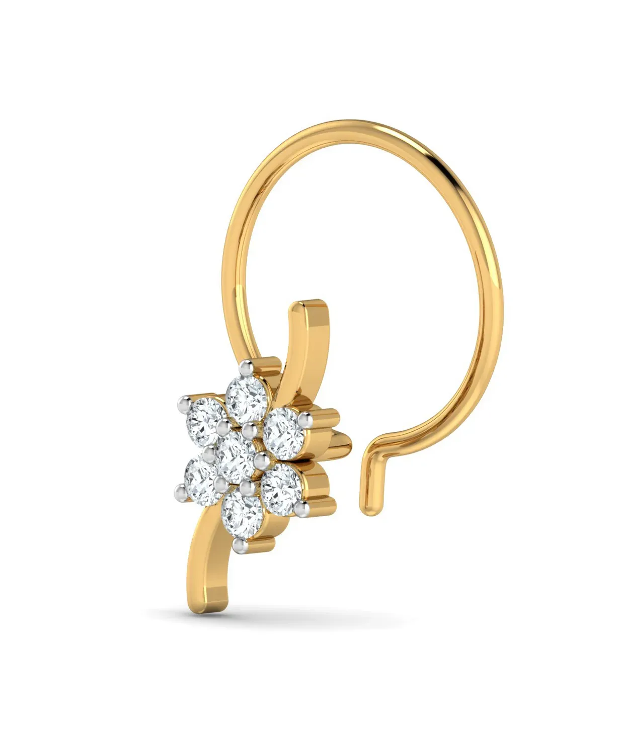 Simple Floral Diamond Nosepin - Image 5