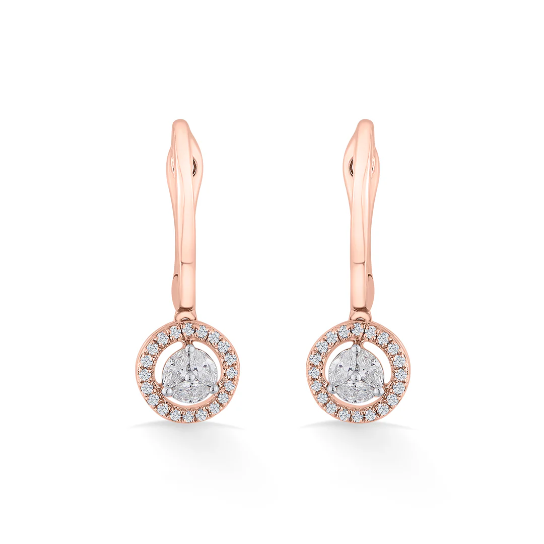 Solara Drop Rose Gold Dangler Earring for Women - Image 3