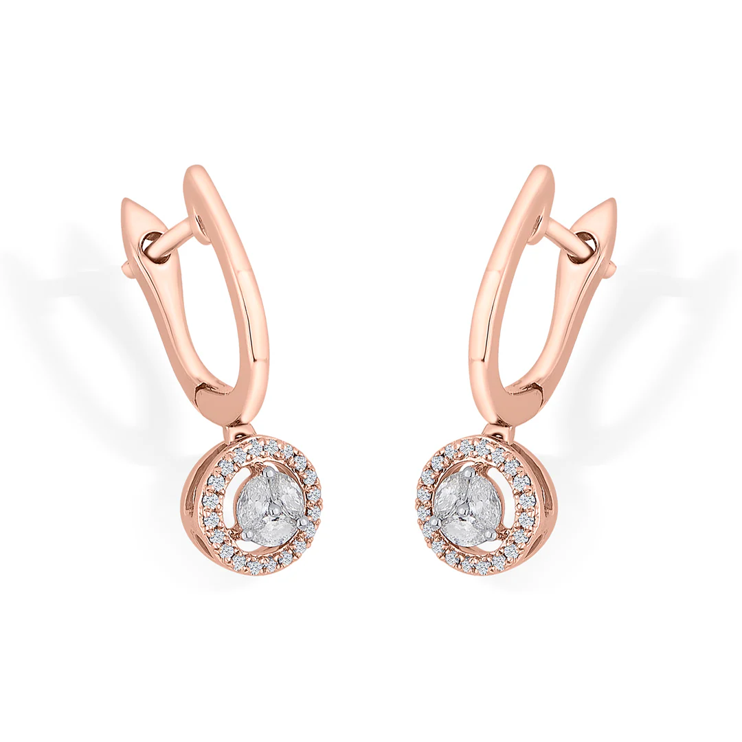 Solara Drop Rose Gold Dangler Earring for Women - Image 4