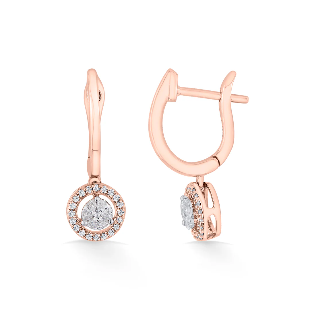 Solara Drop Rose Gold Dangler Earring for Women - Image 5