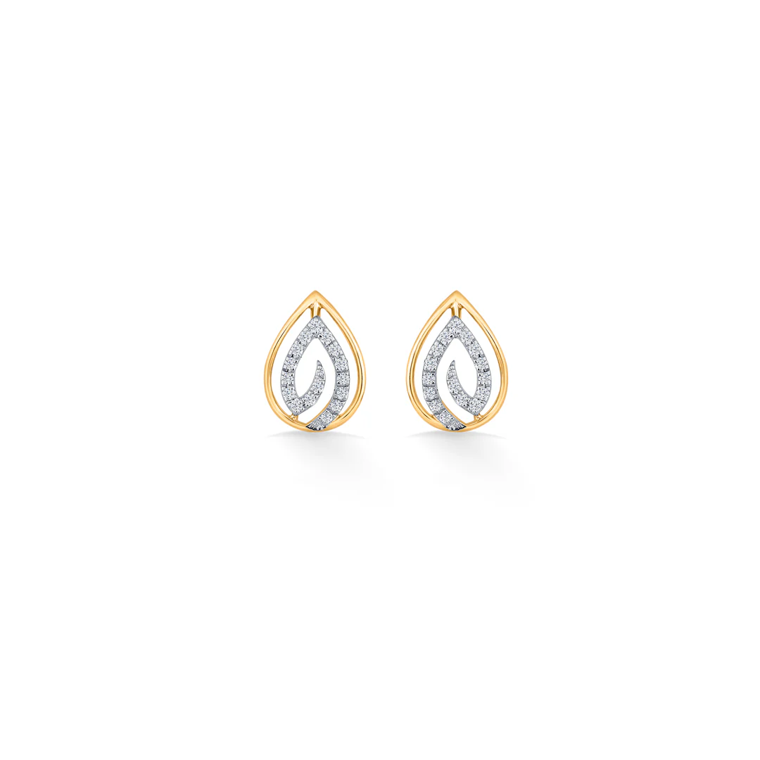 Sparkling Dew Gold Stud Diamond Earring for Women - Image 3