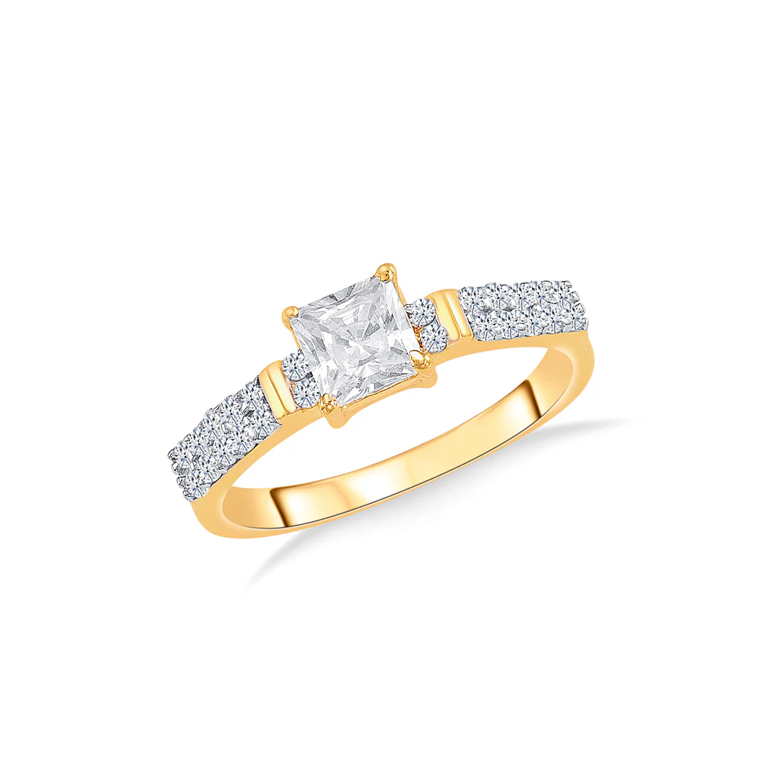 Square Serenity Gold Engagement Ring For Women - Image 2