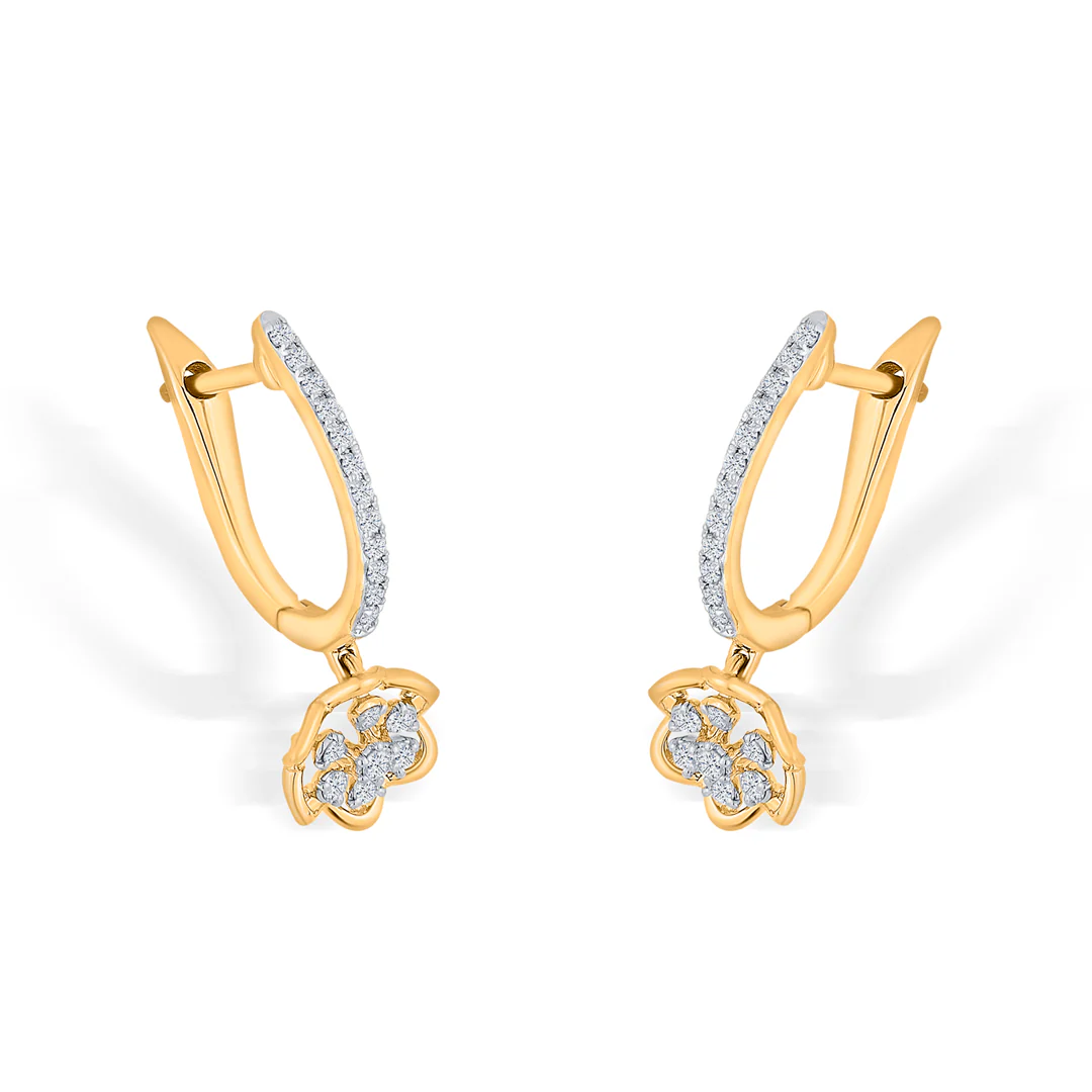Starflower Glow Yellow Gold Dangler Earring for Women - Image 4