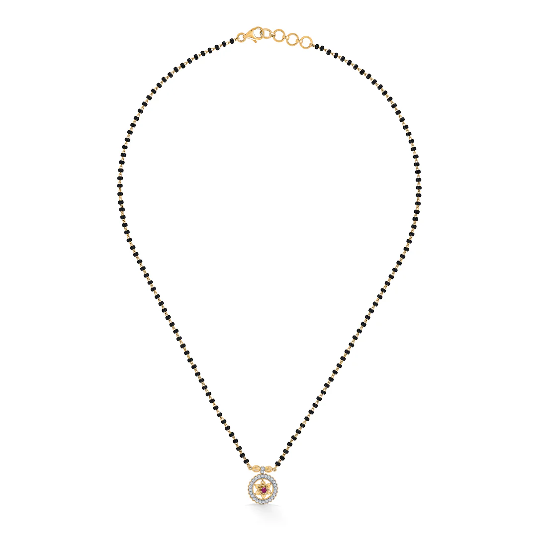 Starlight Circle Gold & Diamond Modern Mangalsutra for Women - Image 2