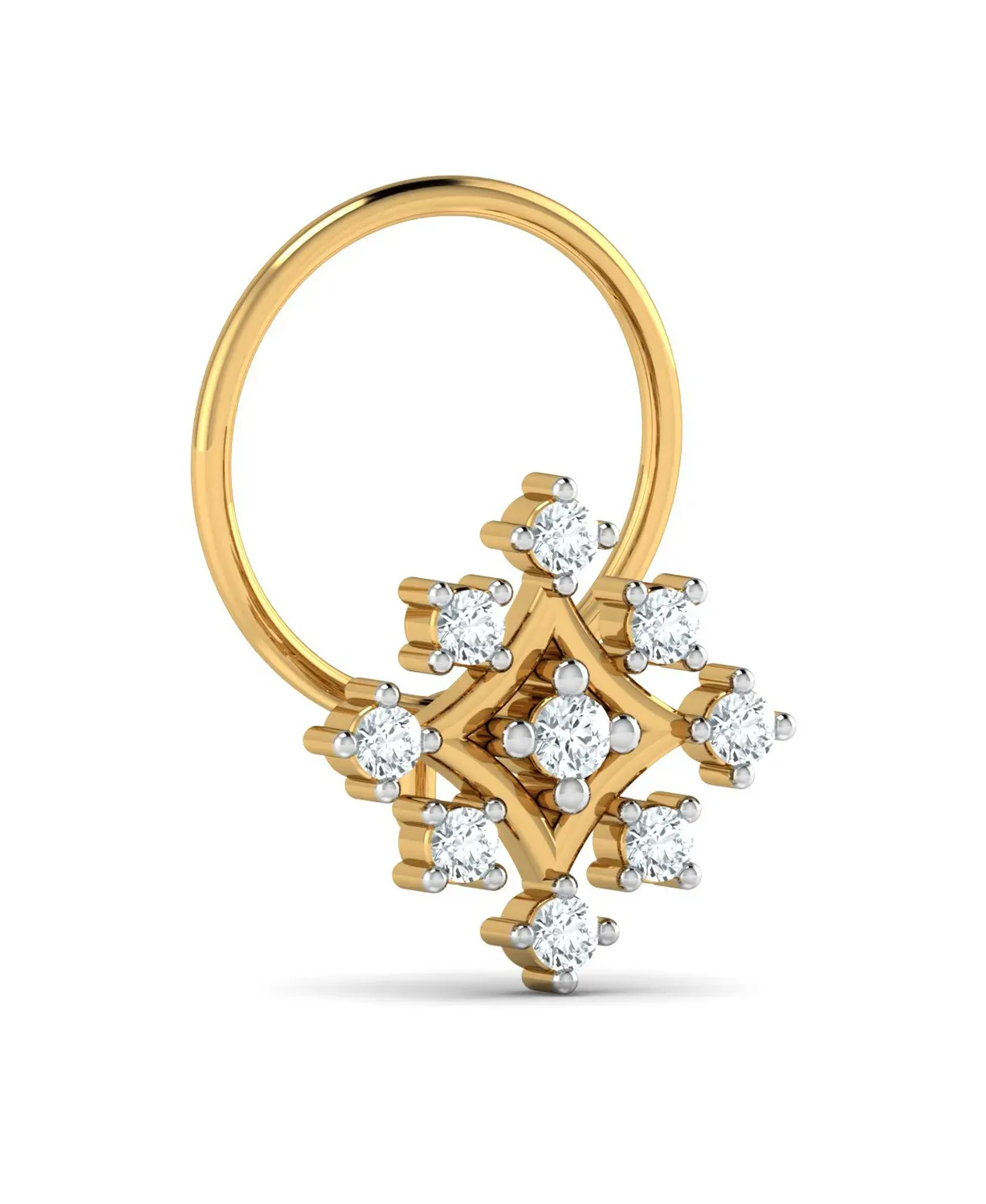 Sterling Square Diamond Nosepin - Image 4