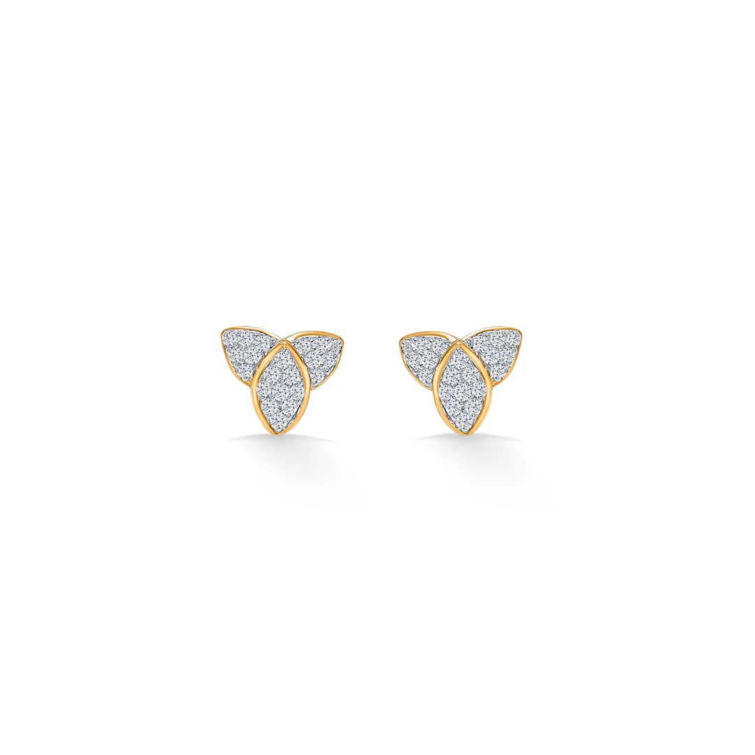 Treleaf Spark Gold & Diamond Stud Earring - Image 2