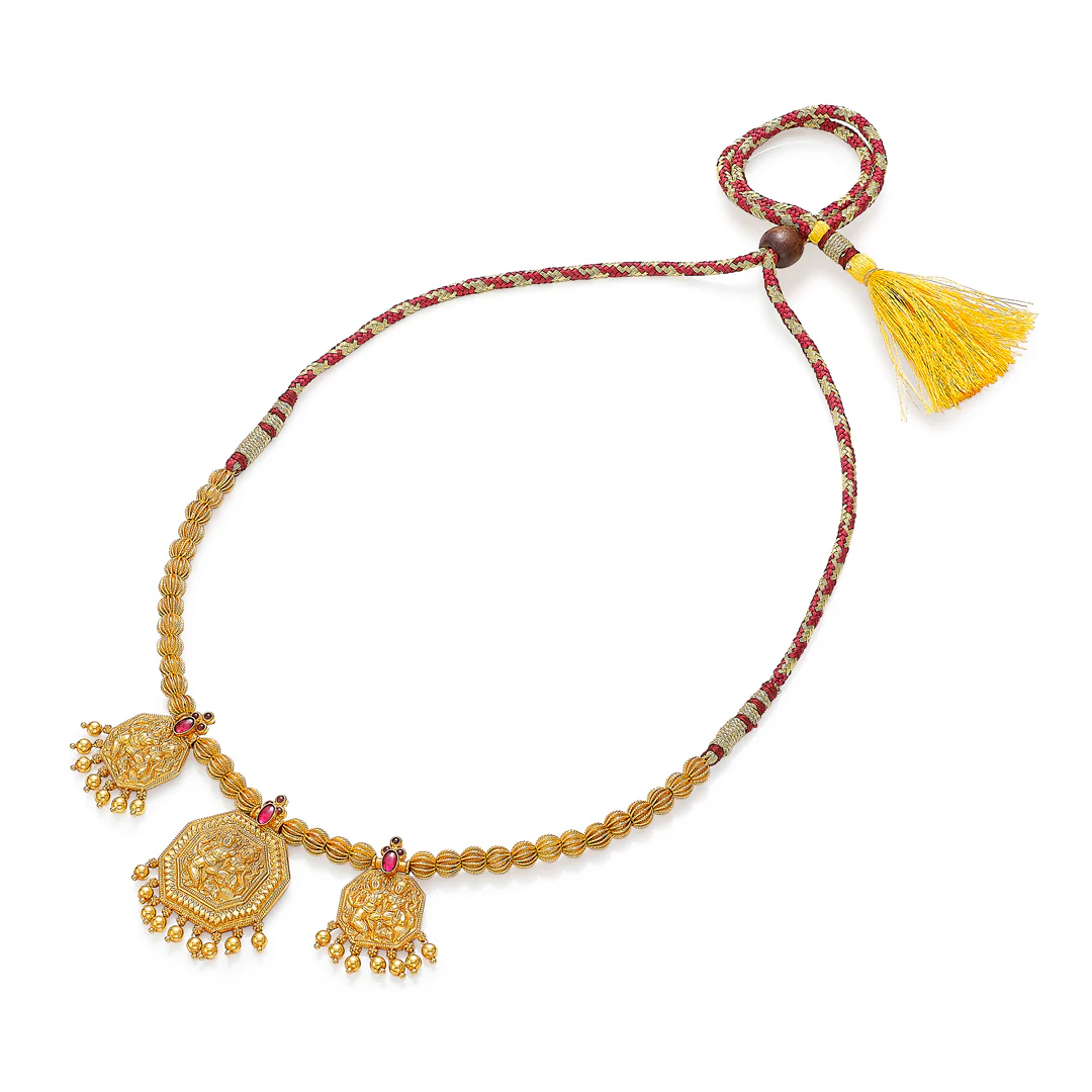 Triratna Gokak Gold Short Necklace - Image 3