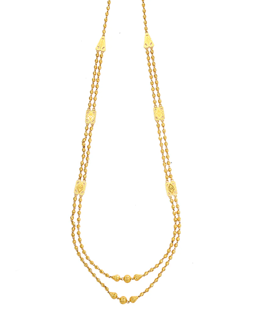 Triveni Vertical Maal Yellow Gold Necklace For Women - Image 2