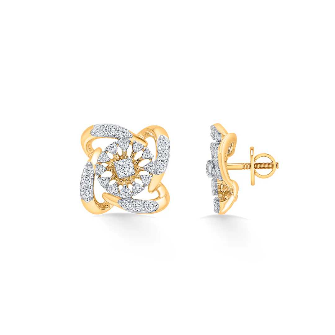 Twilily Spark Gold & Diamond Earring - Image 3