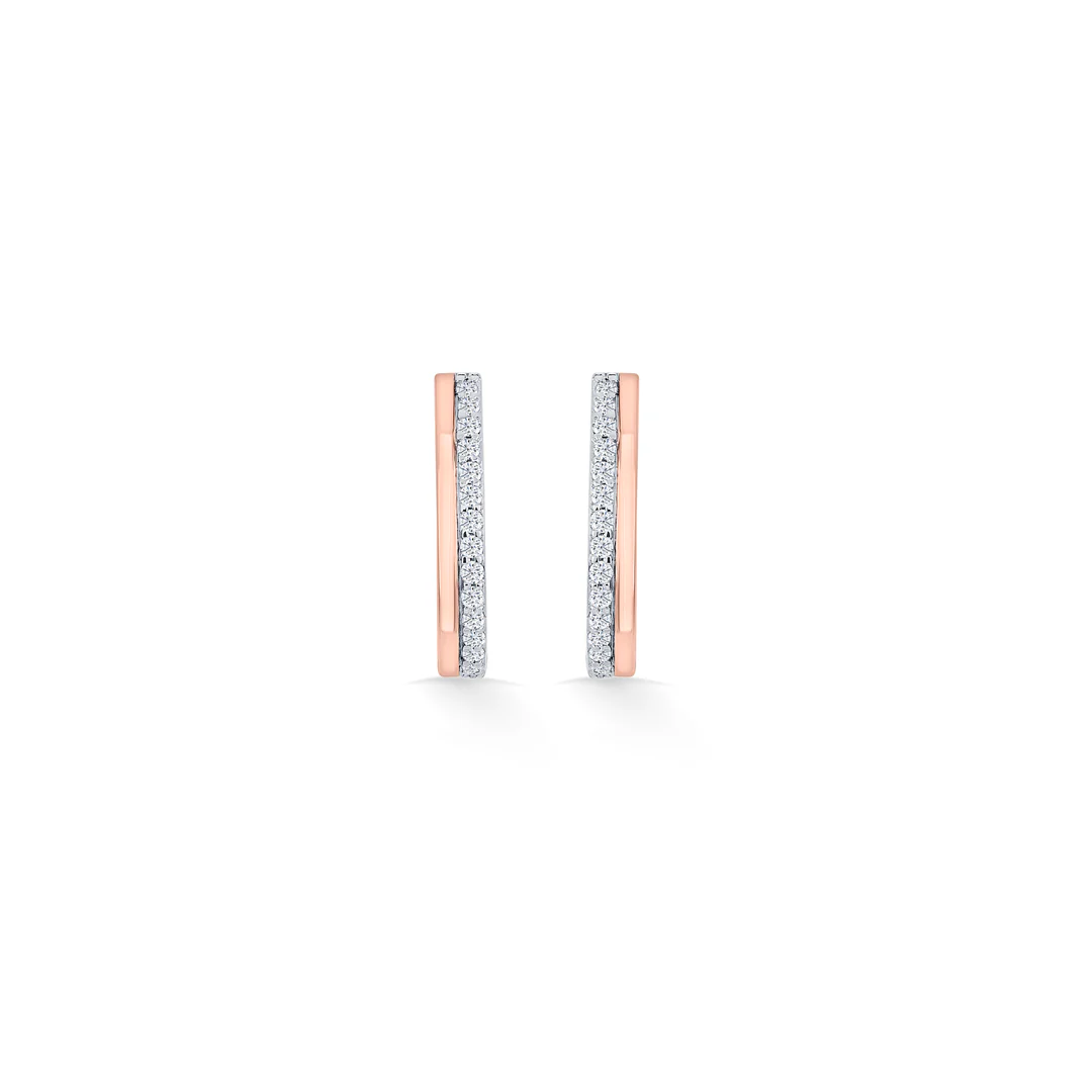 Twin Strand Gold Stud Diamond Earring for Women - Image 3