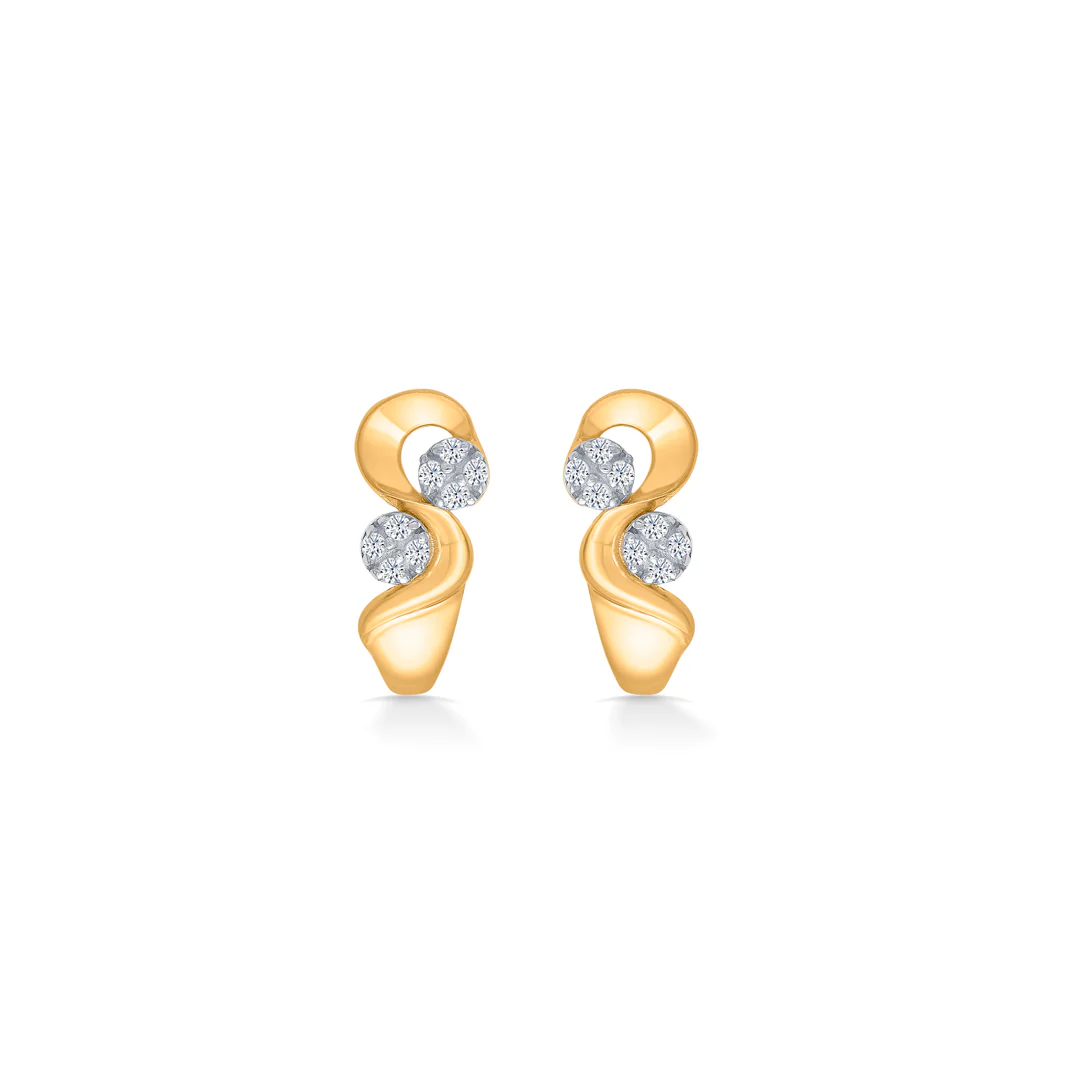 Twist Aura Gold Huggies Earring - Image 2