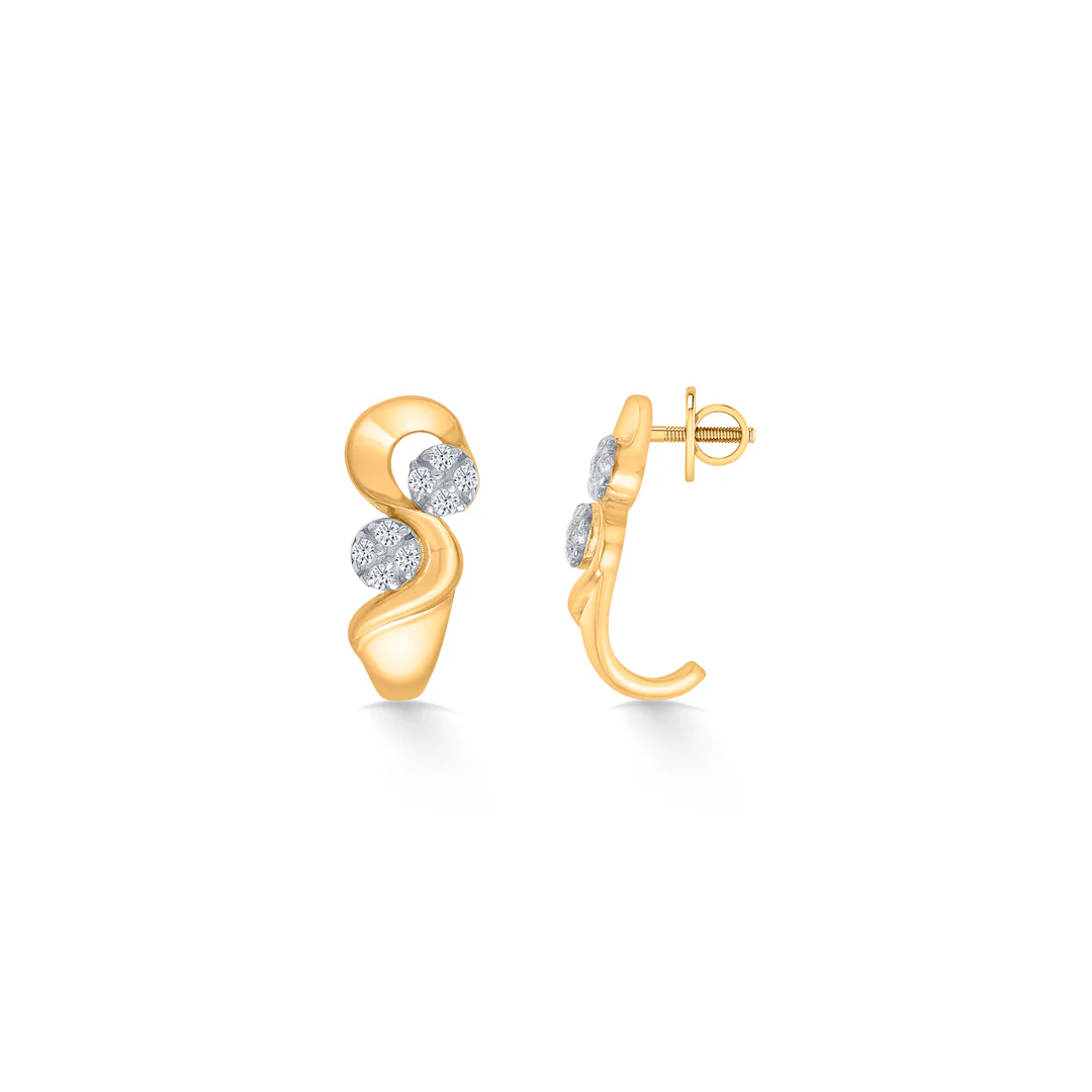 Twist Aura Gold Huggies Earring - Image 3