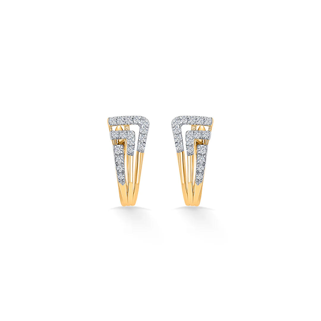 Urban Shikha Gold & Diamond Hoops & Huggies Earring