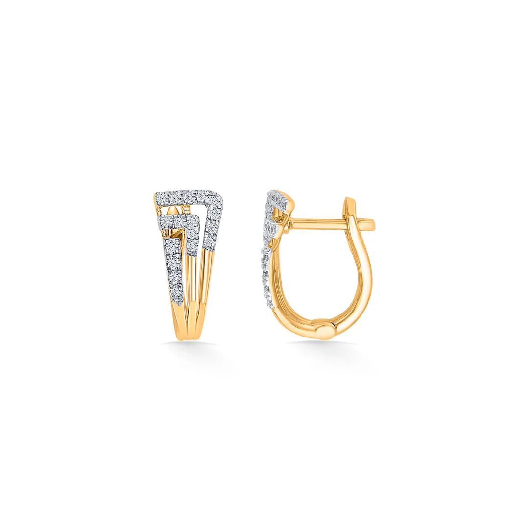 Urban Shikha Gold & Diamond Hoops & Huggies Earring - Image 3