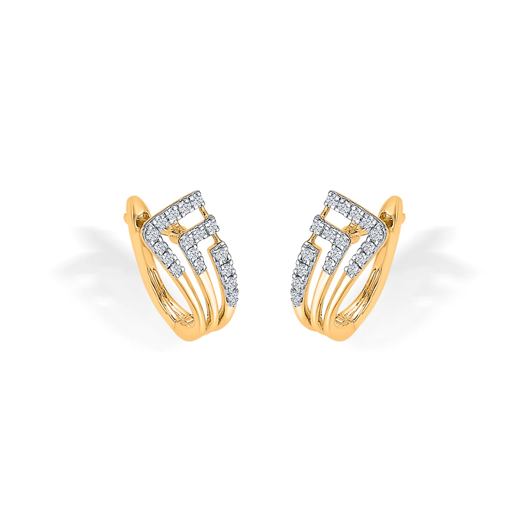 Urban Shikha Gold & Diamond Hoops & Huggies Earring - Image 4