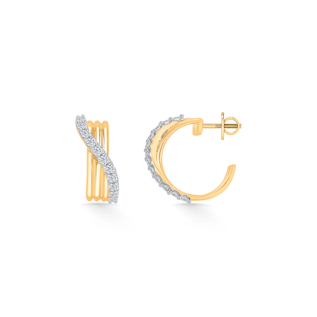 Vervena Twist Gold & Diamond Earring - Image 3