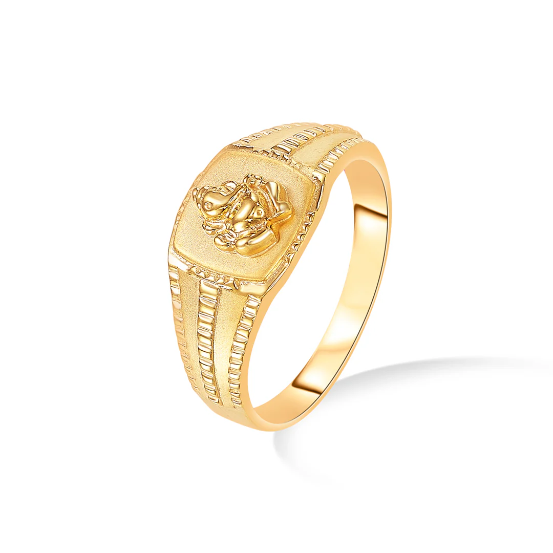 Vinayak Ganesha Yellow Gold Men's Ring - Image 3