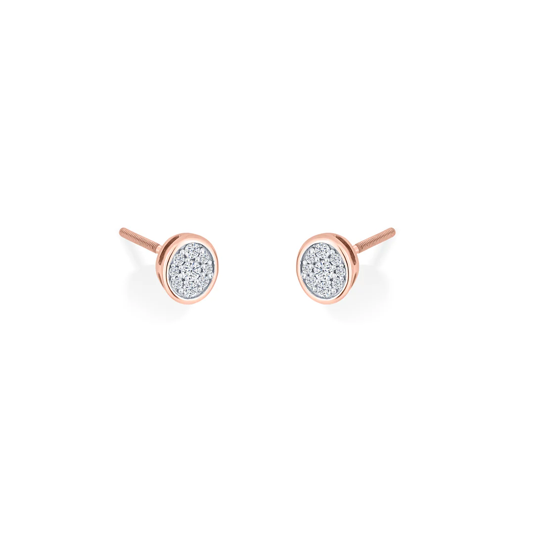Vintage Glow Rose Gold Stud Diamond Earring For Women - Image 4