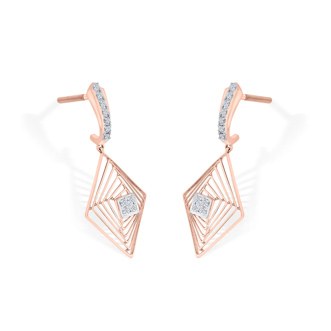 Vortex Glint Gold Stud Diamond Earring - Image 4
